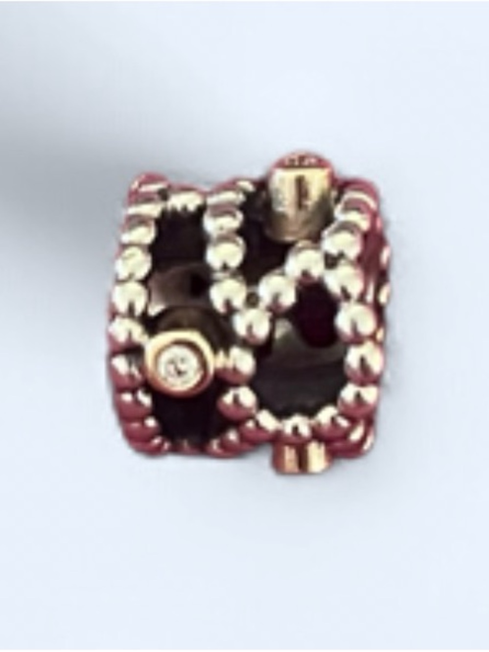 Pandora Sterling Silver & 14K Gold Diamond Delight Charm-Retired